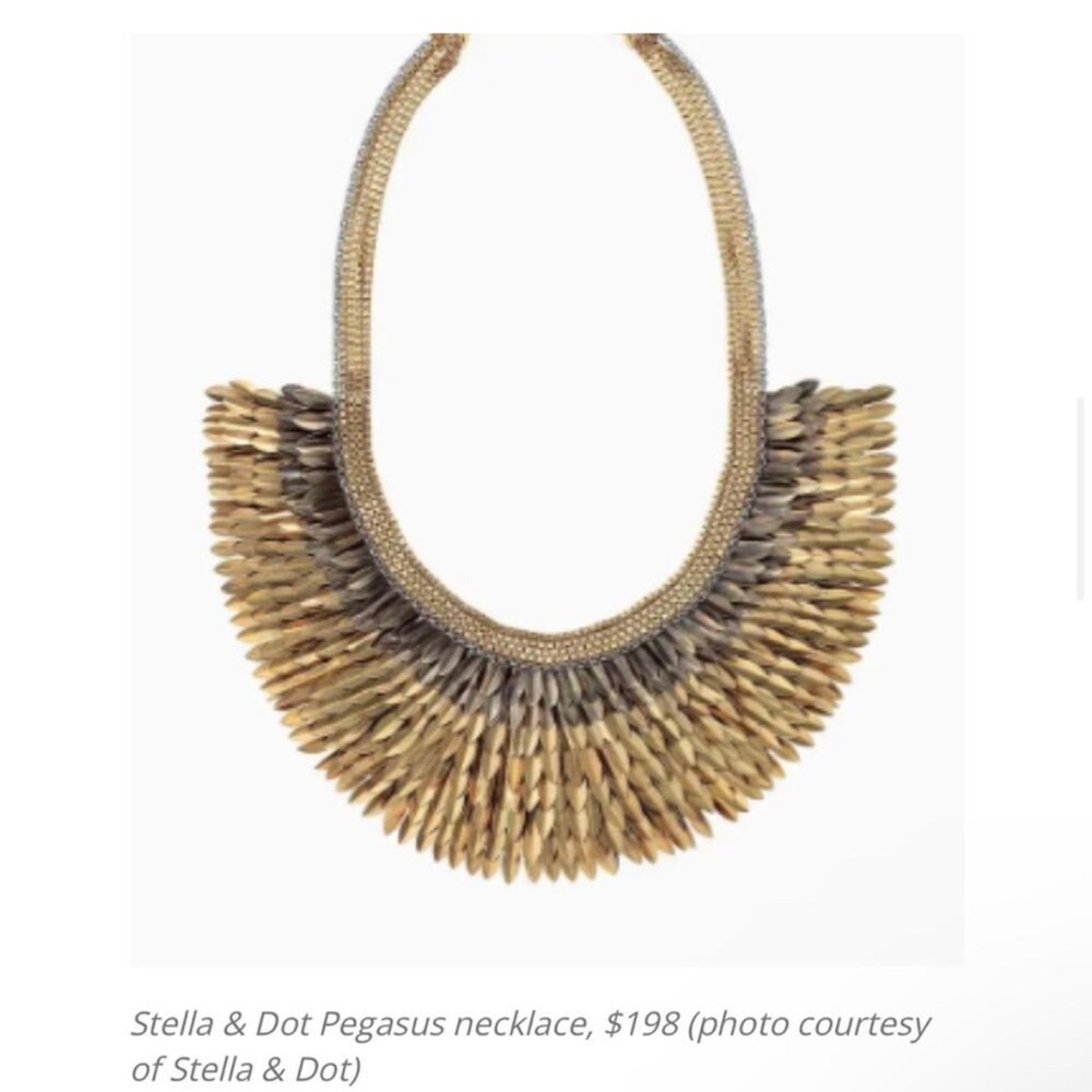 Iconic Stella & Dot Pegasus Gold Silver Bronze Necklace - Picture 5 of 6